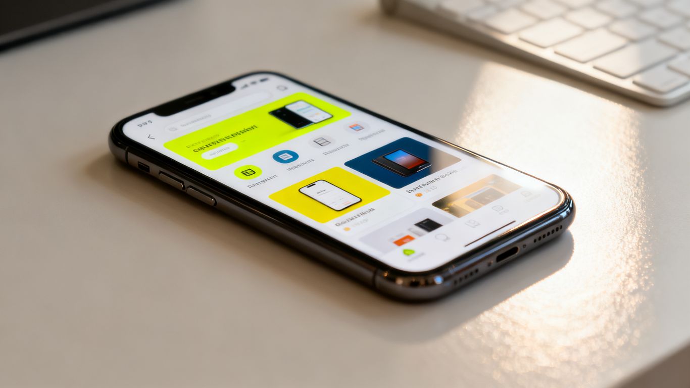 Écran de fiche mobile optimisée pour un store