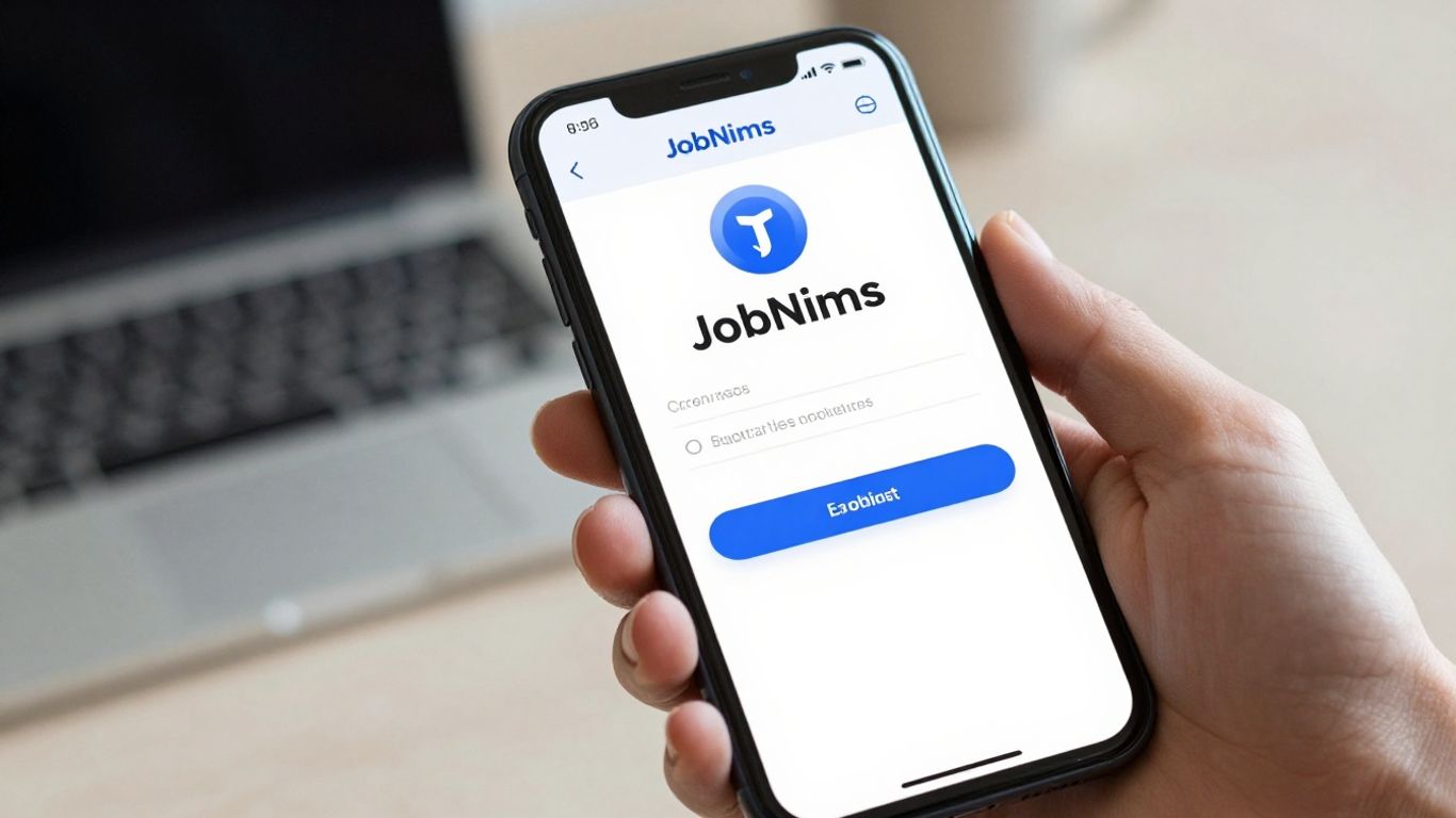 JobNimbus login screen on a smartphone.