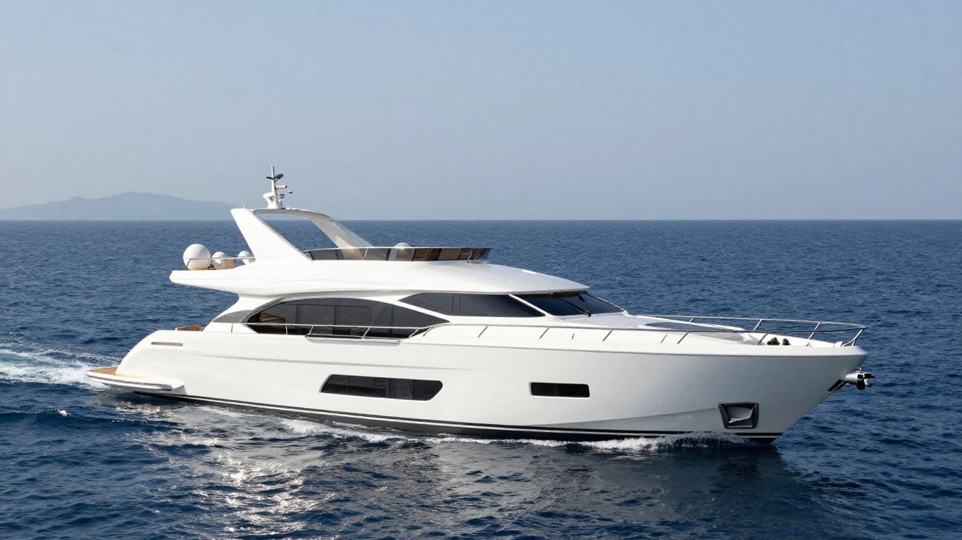 Elegant yacht sailing on a calm sea.