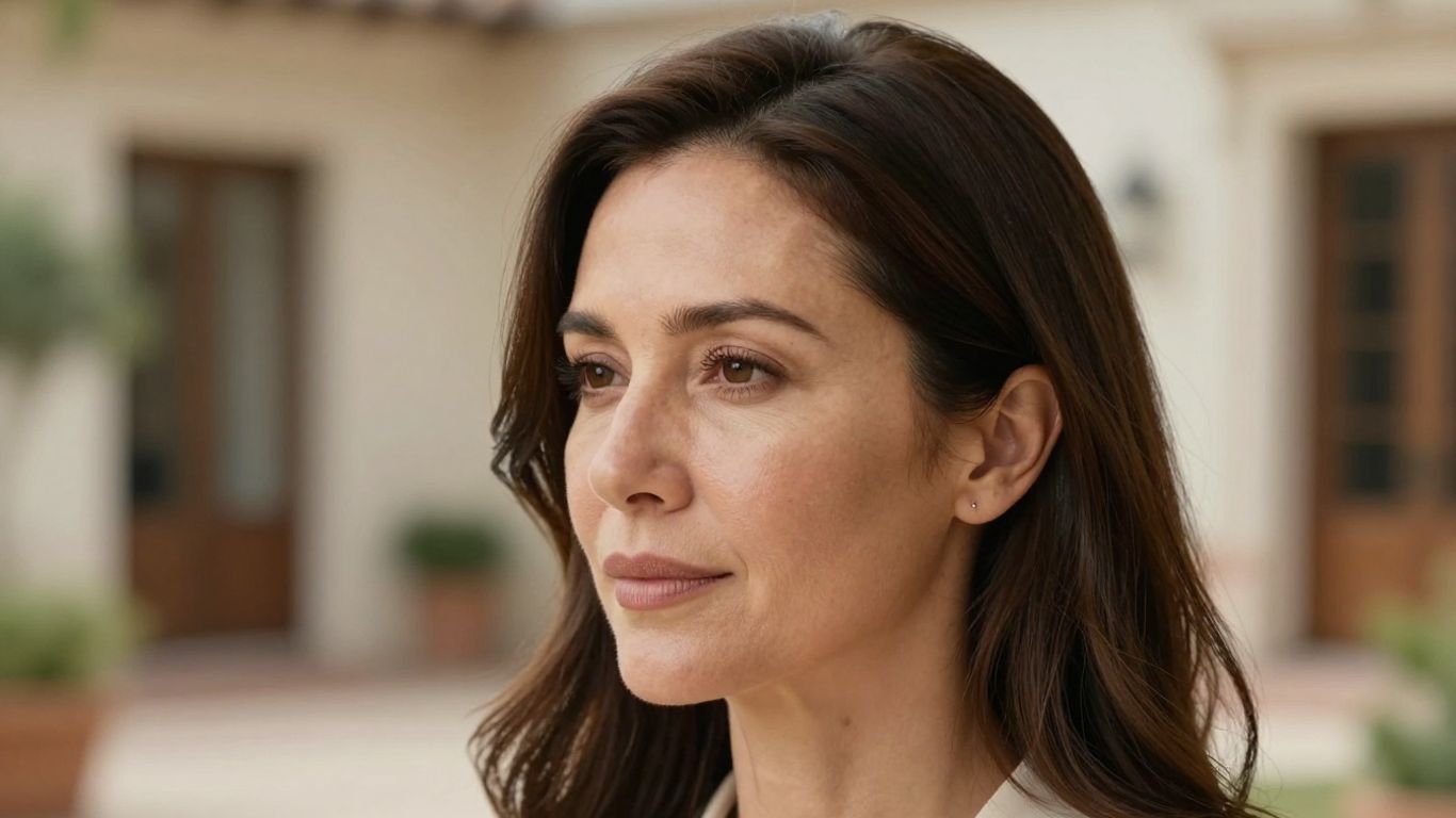 Woman with refreshed, youthful skin after facelift.