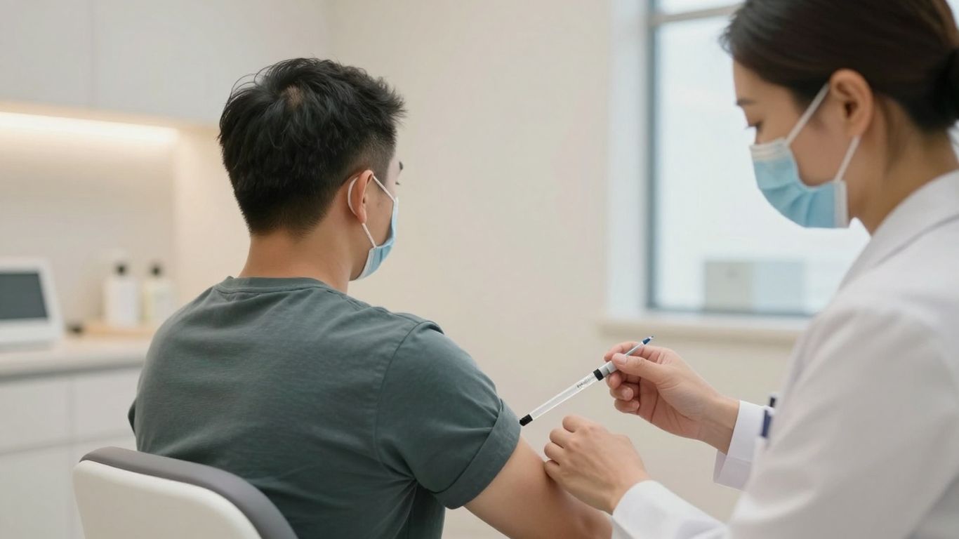 Biov8 clinic interior with professional administering treatment.