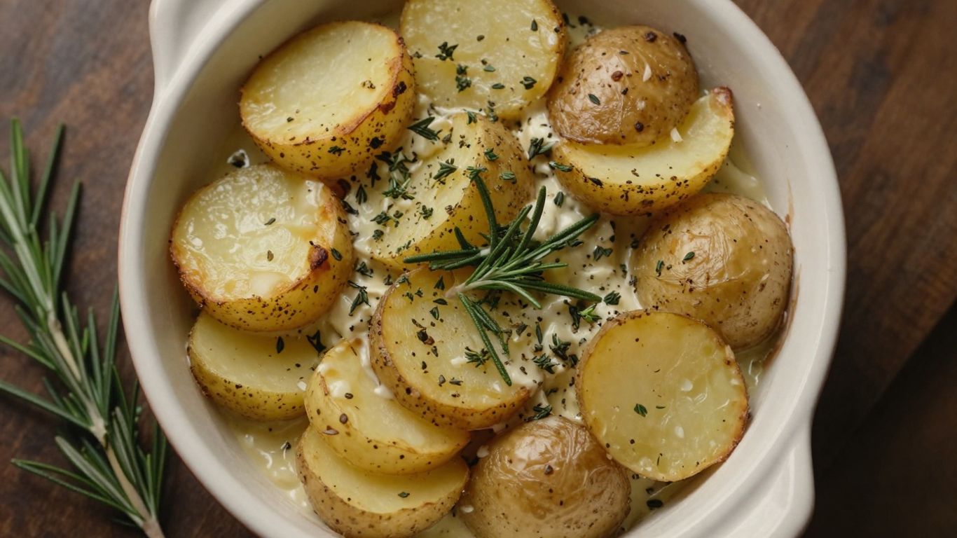 Biologische aardappelschotel met kruiden