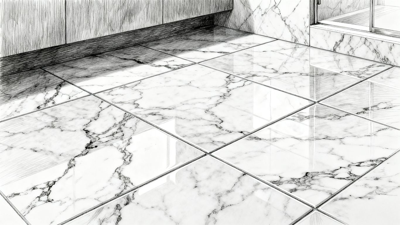 Bathroom floor detailed shot