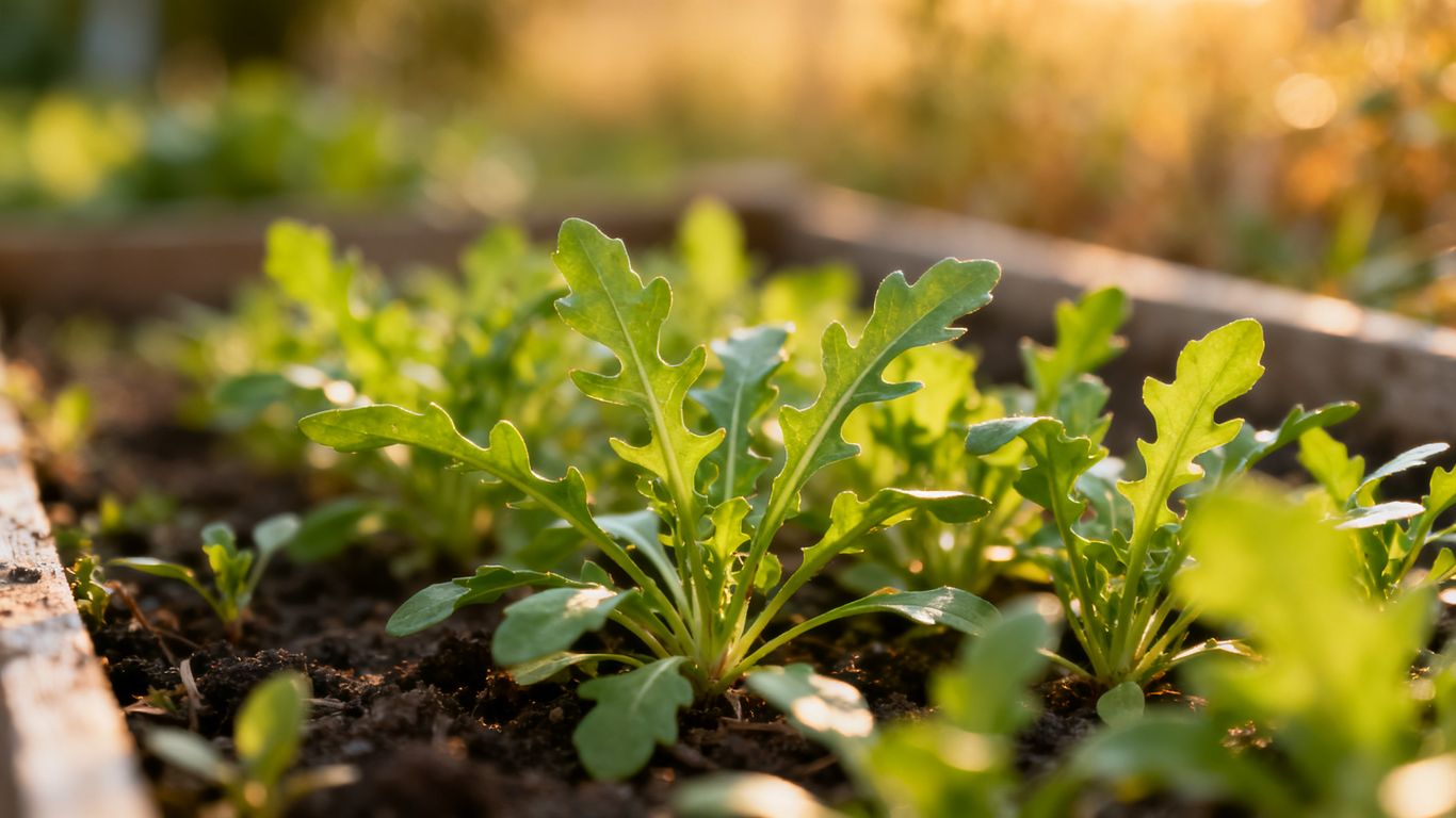 Rucola wächst im Spätsommer prächtig