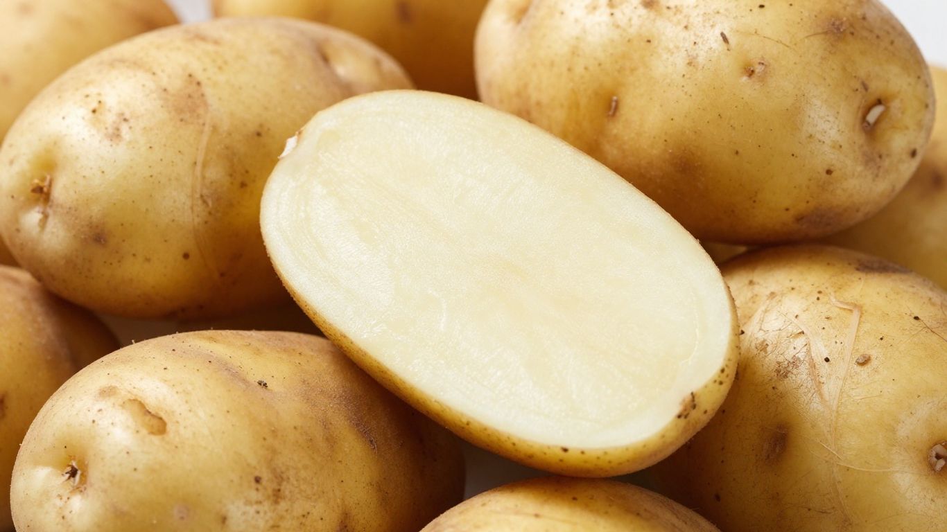 Biologische aardappelen in een mand, vers en onbewerkt.