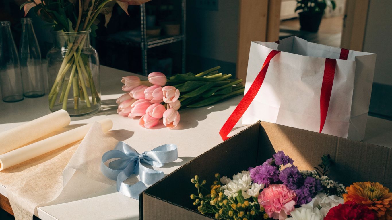 Flower box prepared for local delivery