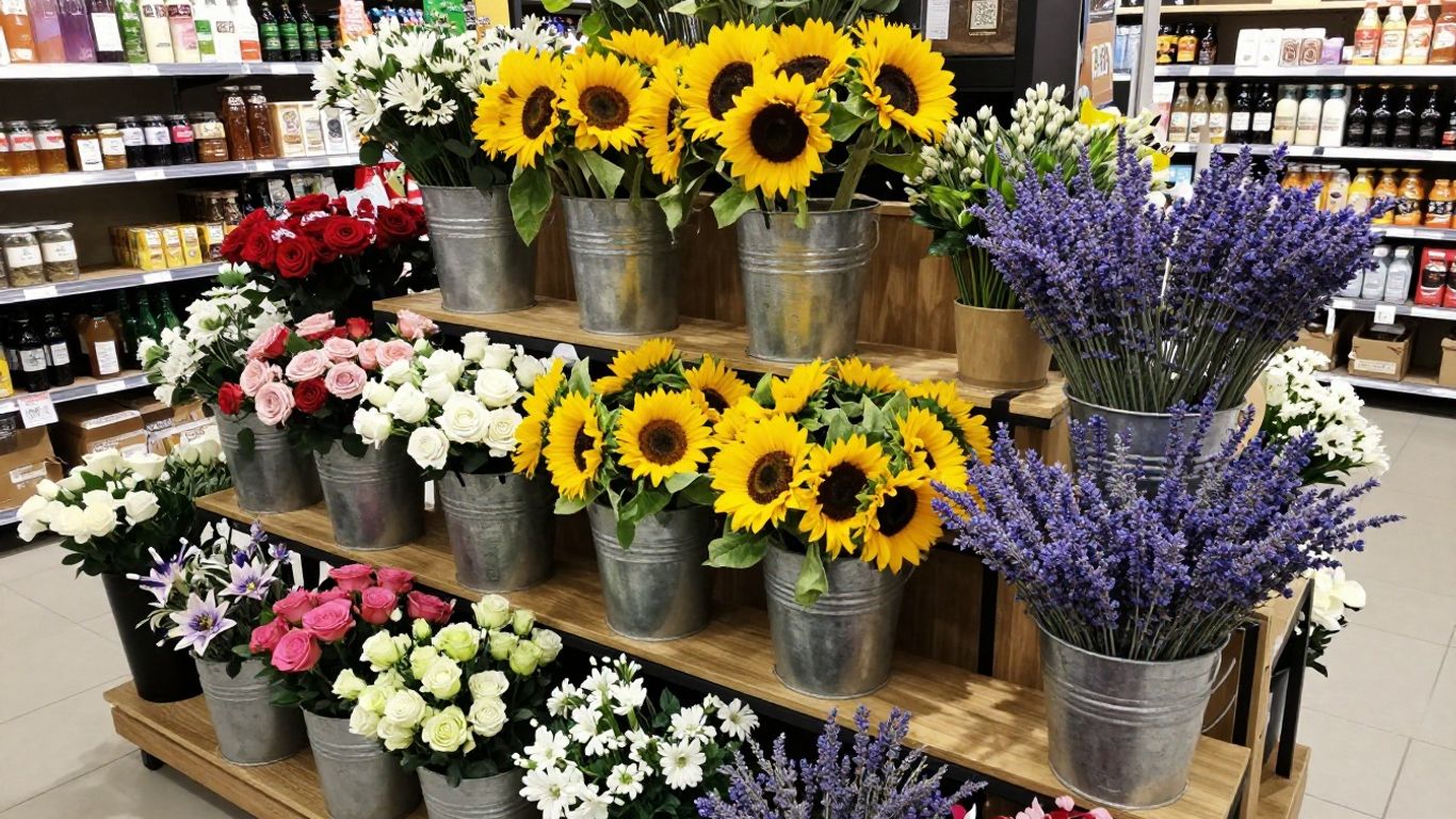 Fresh flowers on display