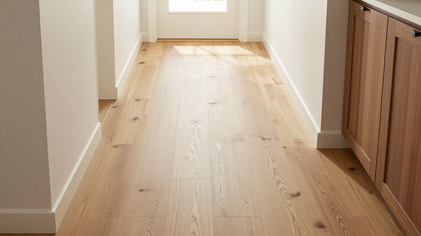 Durable entryway floor for sun, dust, and pool days.