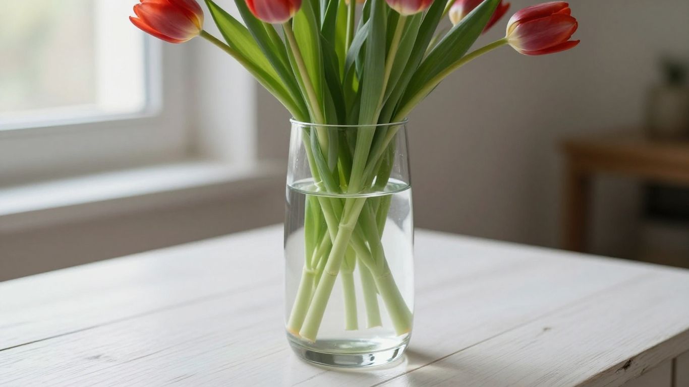 Fresh flowers in a clean glass vase