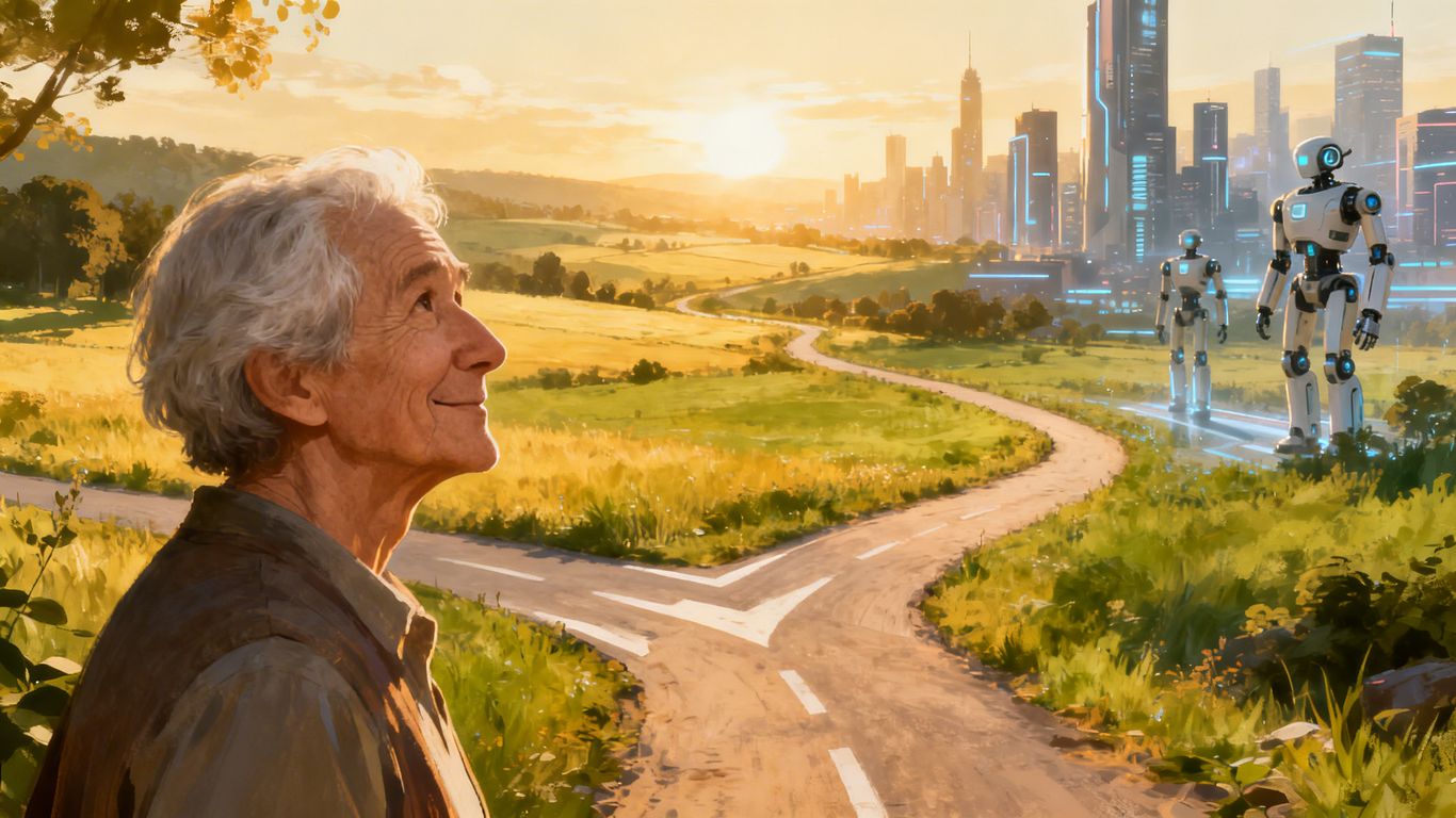 Older worker choosing retirement over AI reskilling.