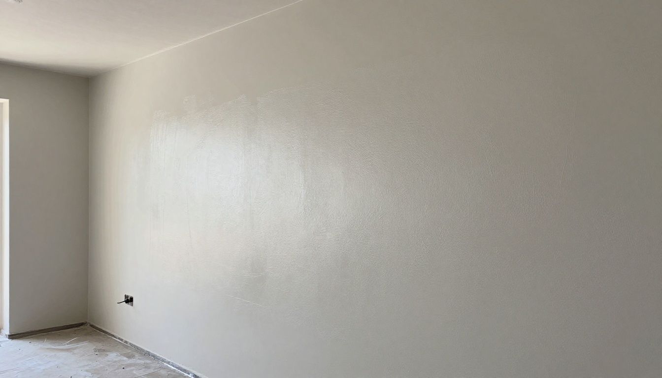 A perfectly smooth, freshly skimmed wall in a residential property, ready for painting.