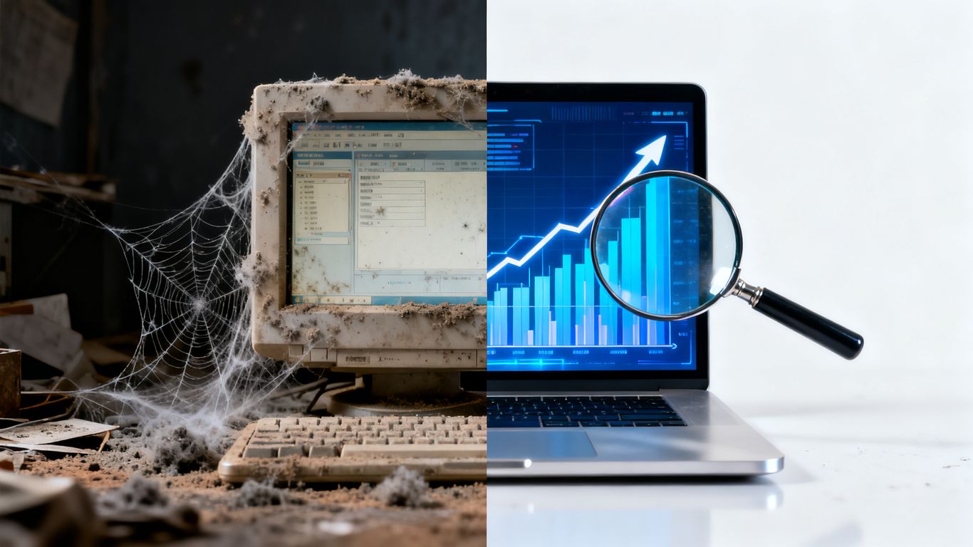 Modern SEO success versus outdated SEO practices.