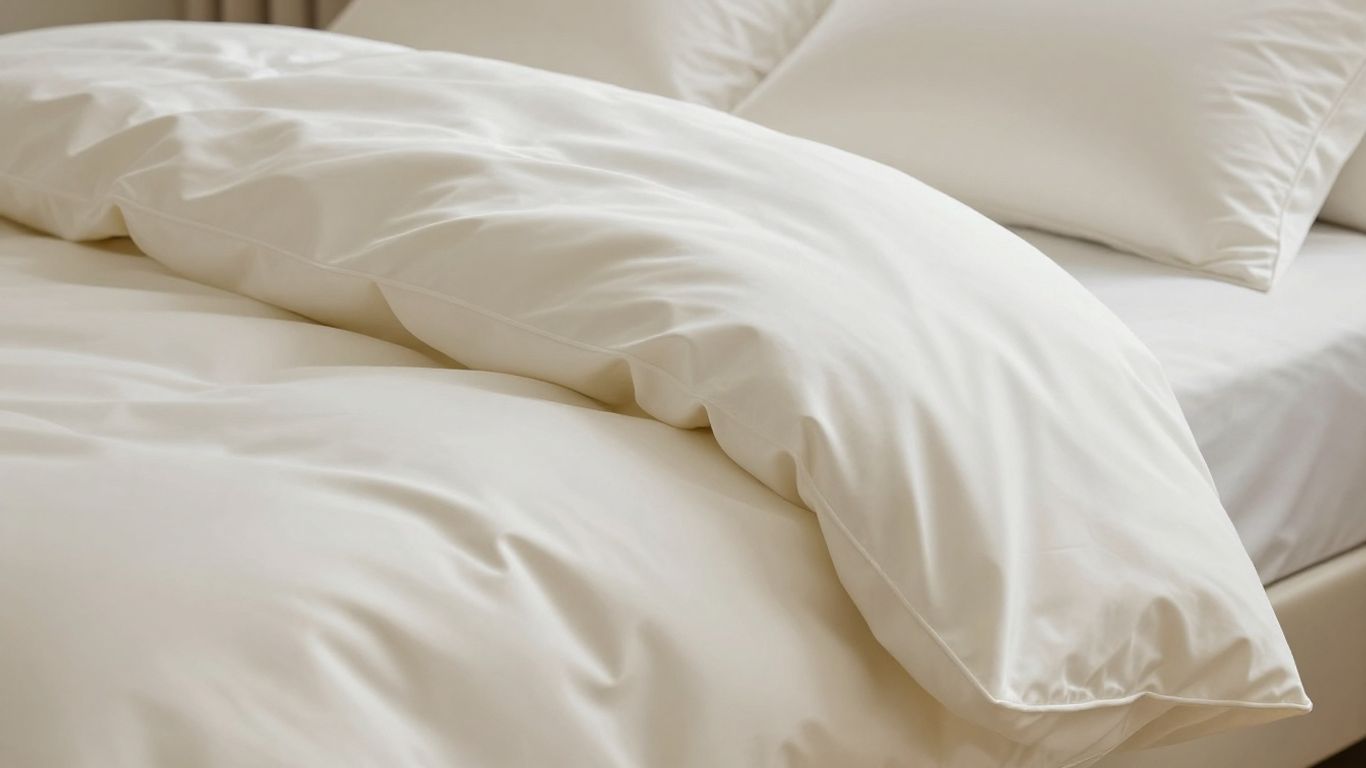 Saatva Organic Sateen Duvet Cover on a bed