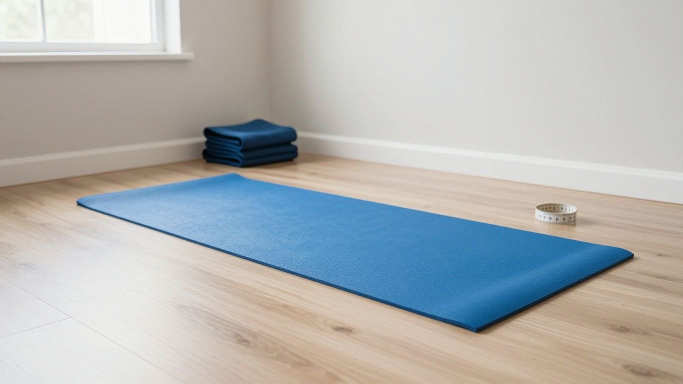 Yoga mat laid across a bright home studio