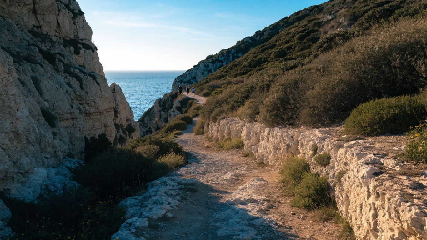Coastal trail overlooking blue Adriatic water