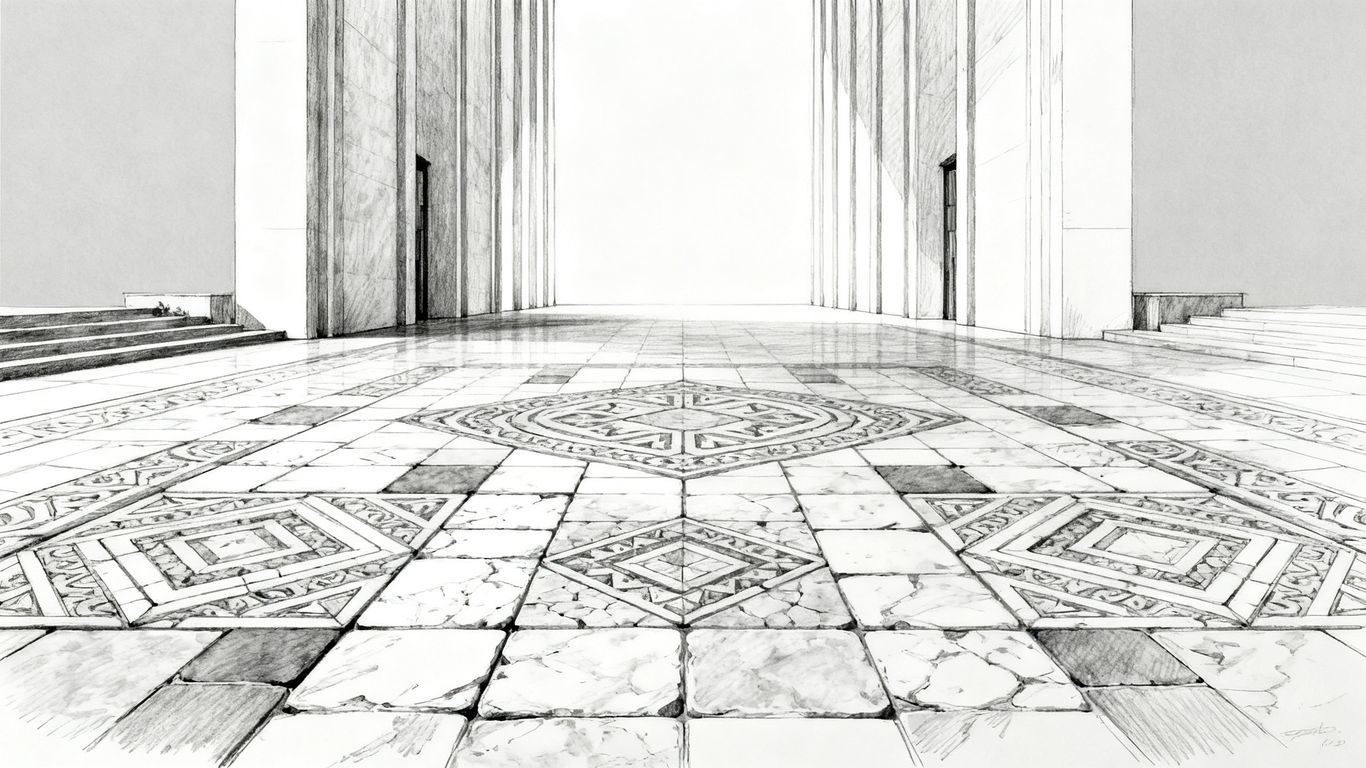 Modern living space with marble