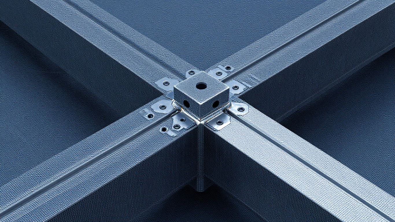 Refined finite element mesh around steel connection