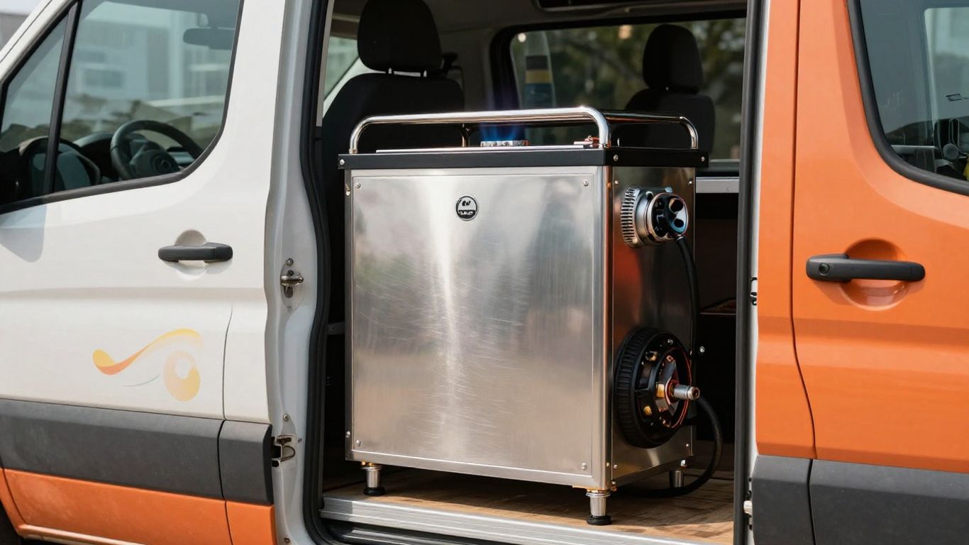 LPG generator next to a mobile catering van.