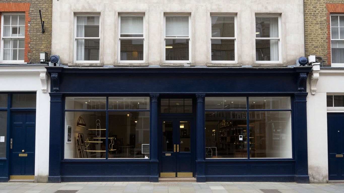UK shopfront exterior of a commercial property.