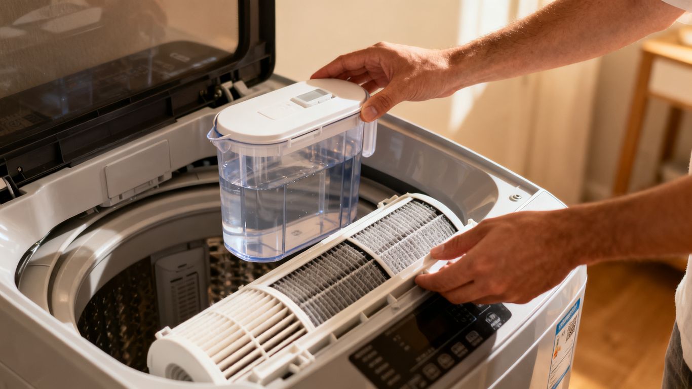 Routine maintenance of a dehumidifier