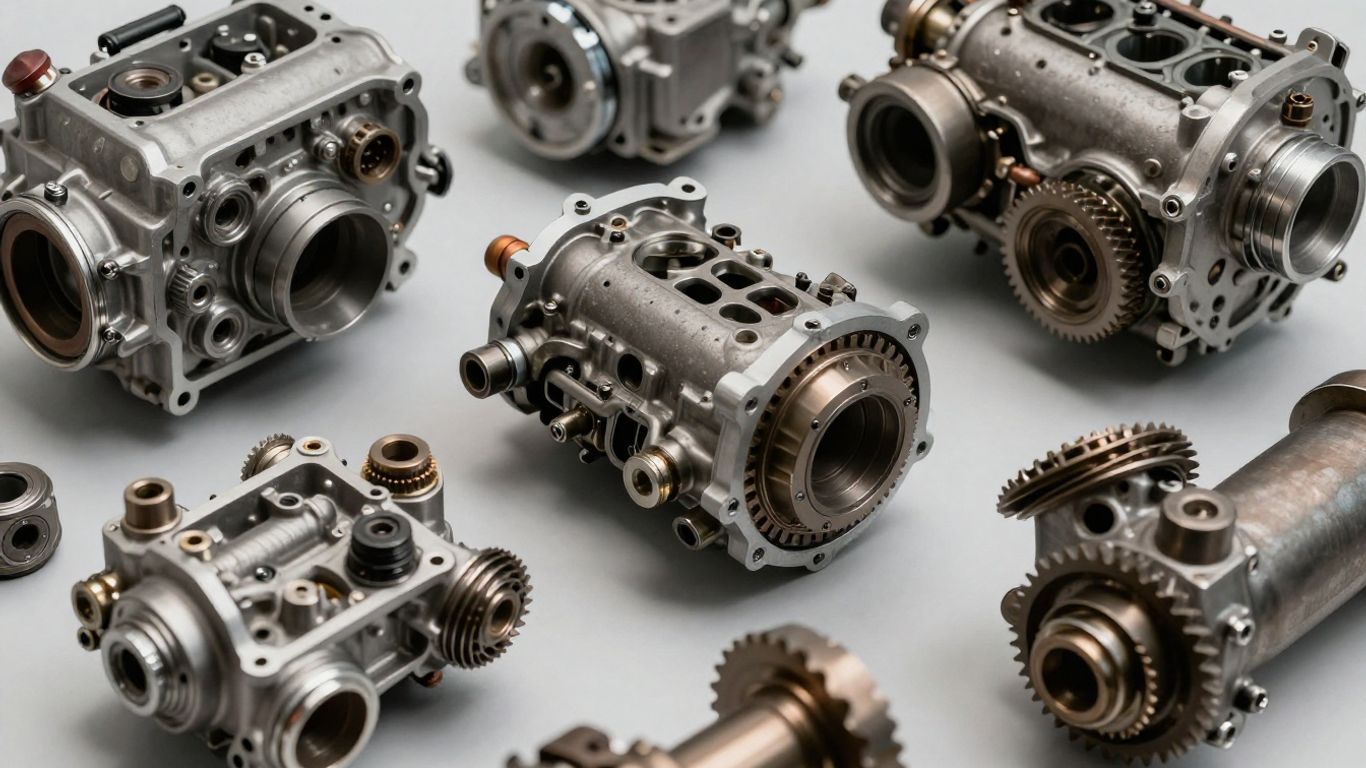 Volkswagen car parts including engines and gearboxes.