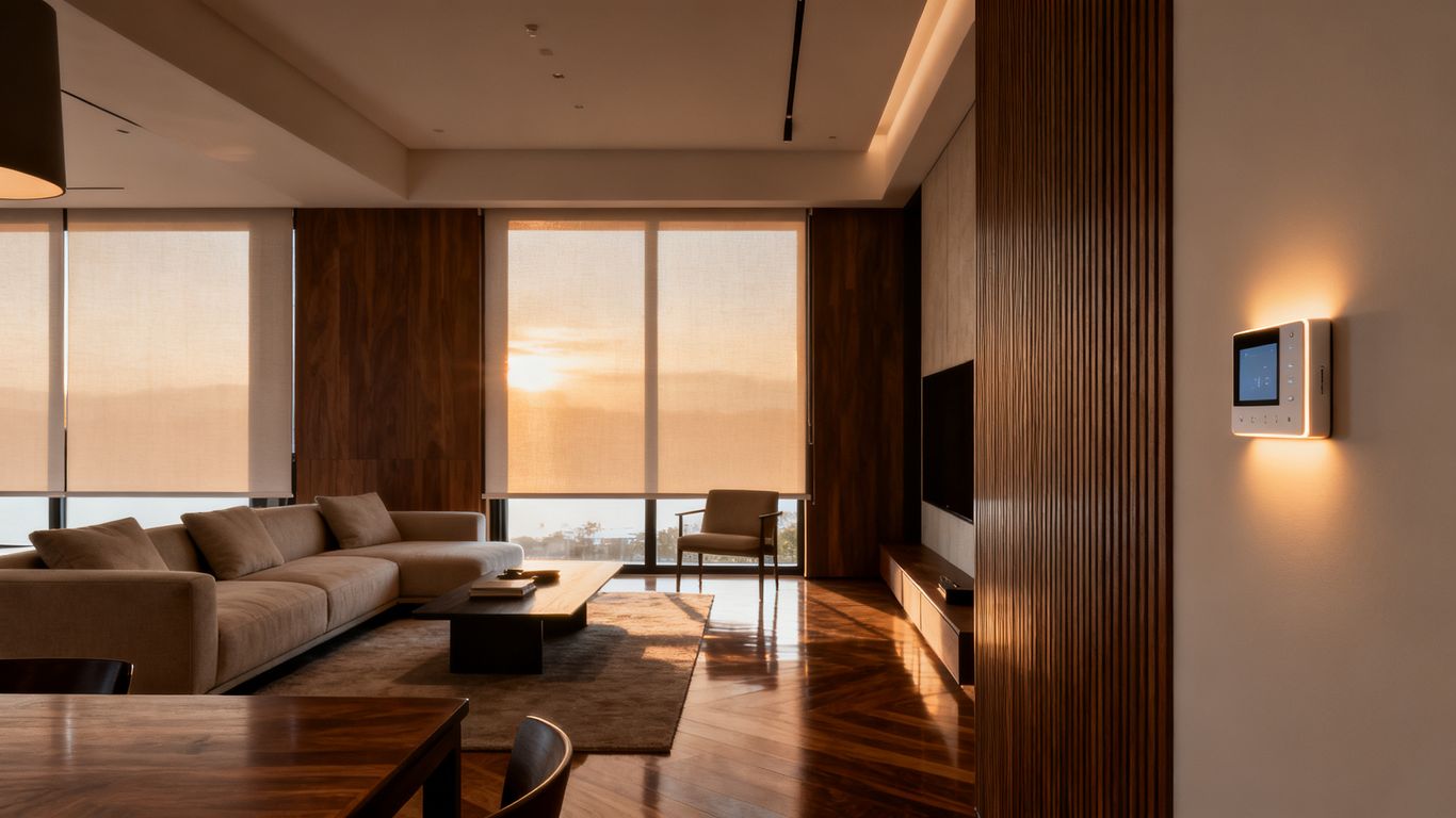 Connected home with motorized shades