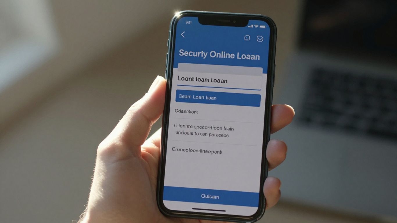 Online payday loan application on a smartphone.