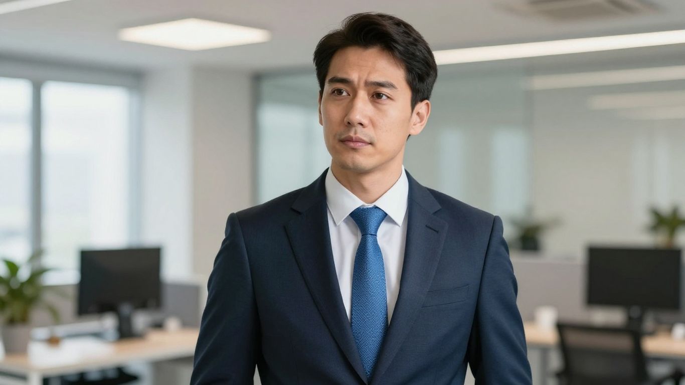 Ein Mann im Anzug im Büro
