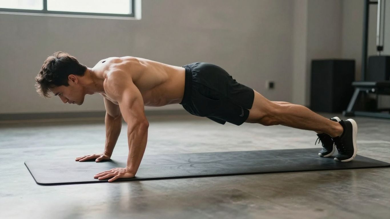 Person doing a forearm plank exercise.