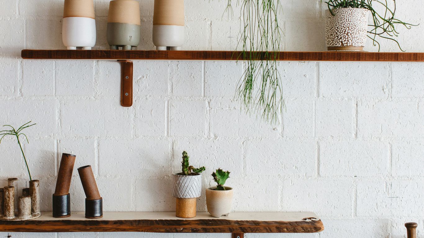 Floating wall shelves for shop products