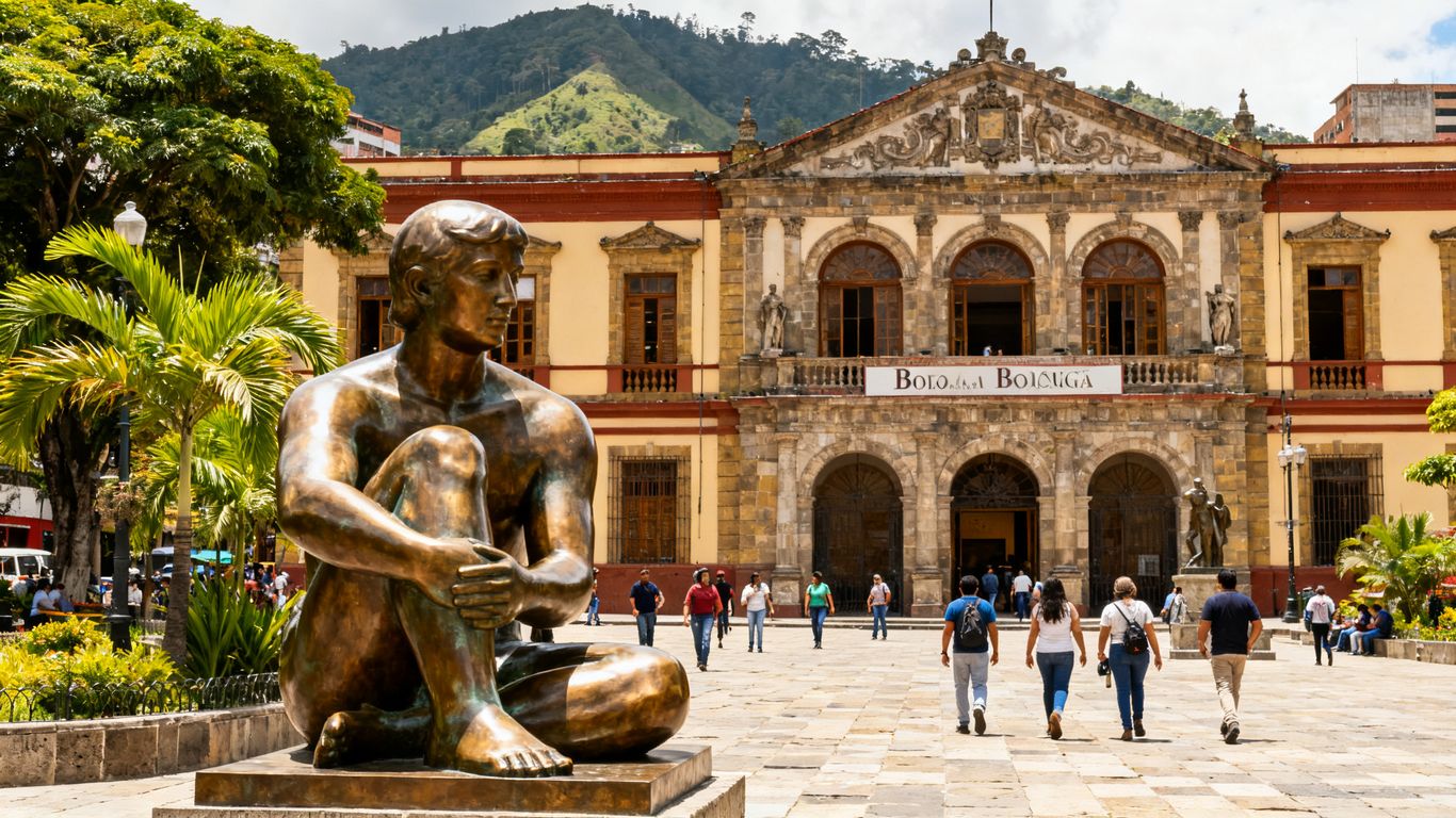 Botero sculptures and museum facade in Medellín