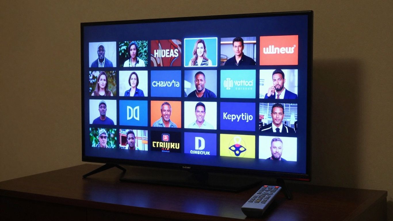 IPTV service M3U list setup on TV screen