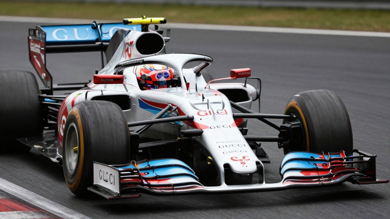 Gucci and F1 car collaboration.