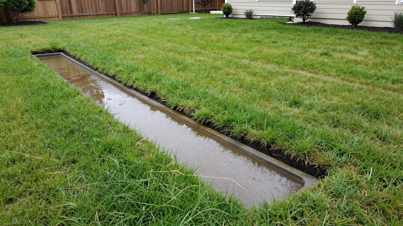 Wet grass above a septic drain field