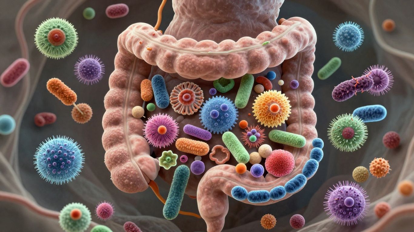 Microbiote intestinal : bactéries et micro-organismes dans l'intestin.