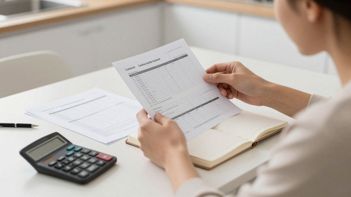 Persona revisando presupuesto y deudas en casa