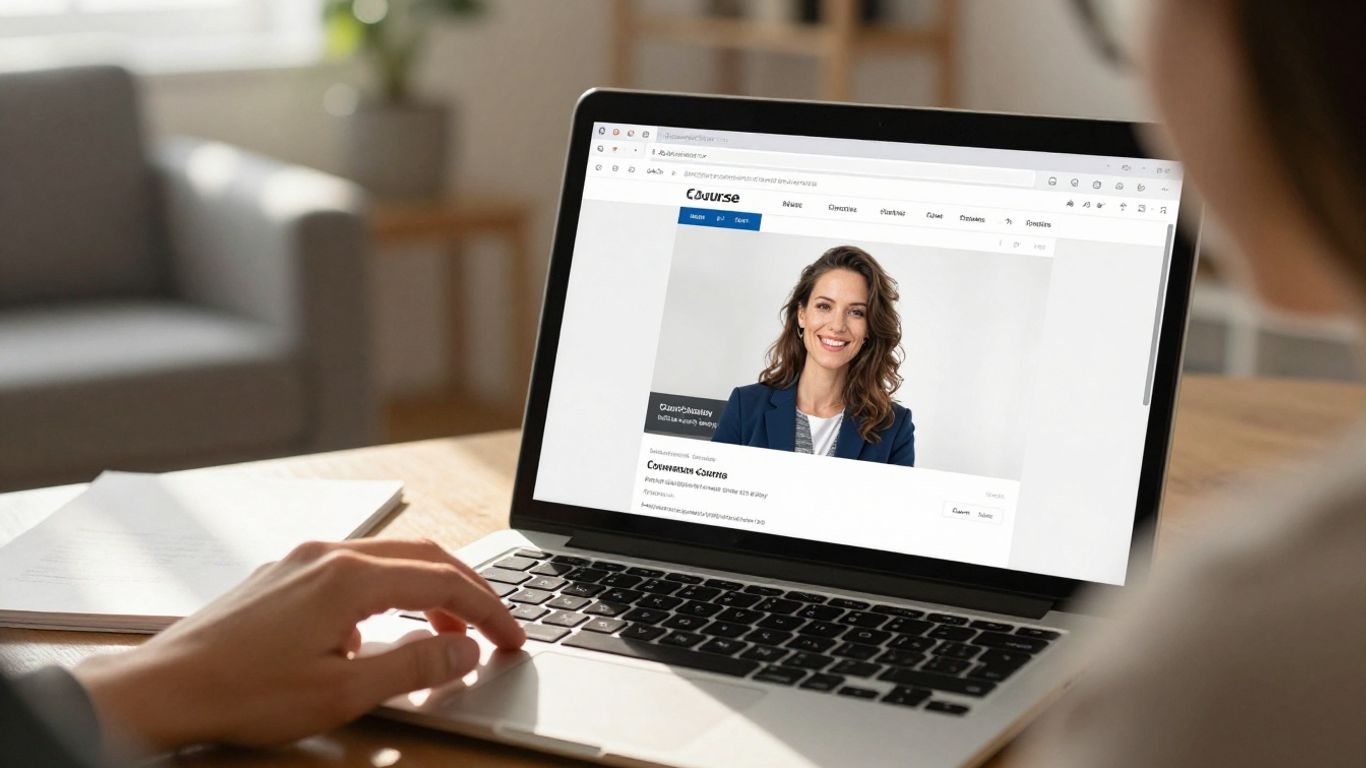 Person learning about affiliate marketing courses online.