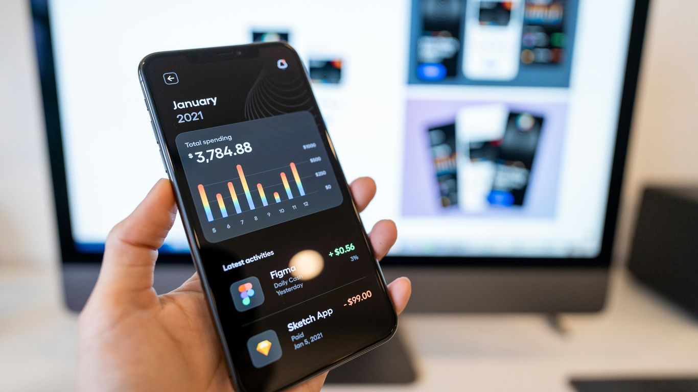 Smartphone com gráficos