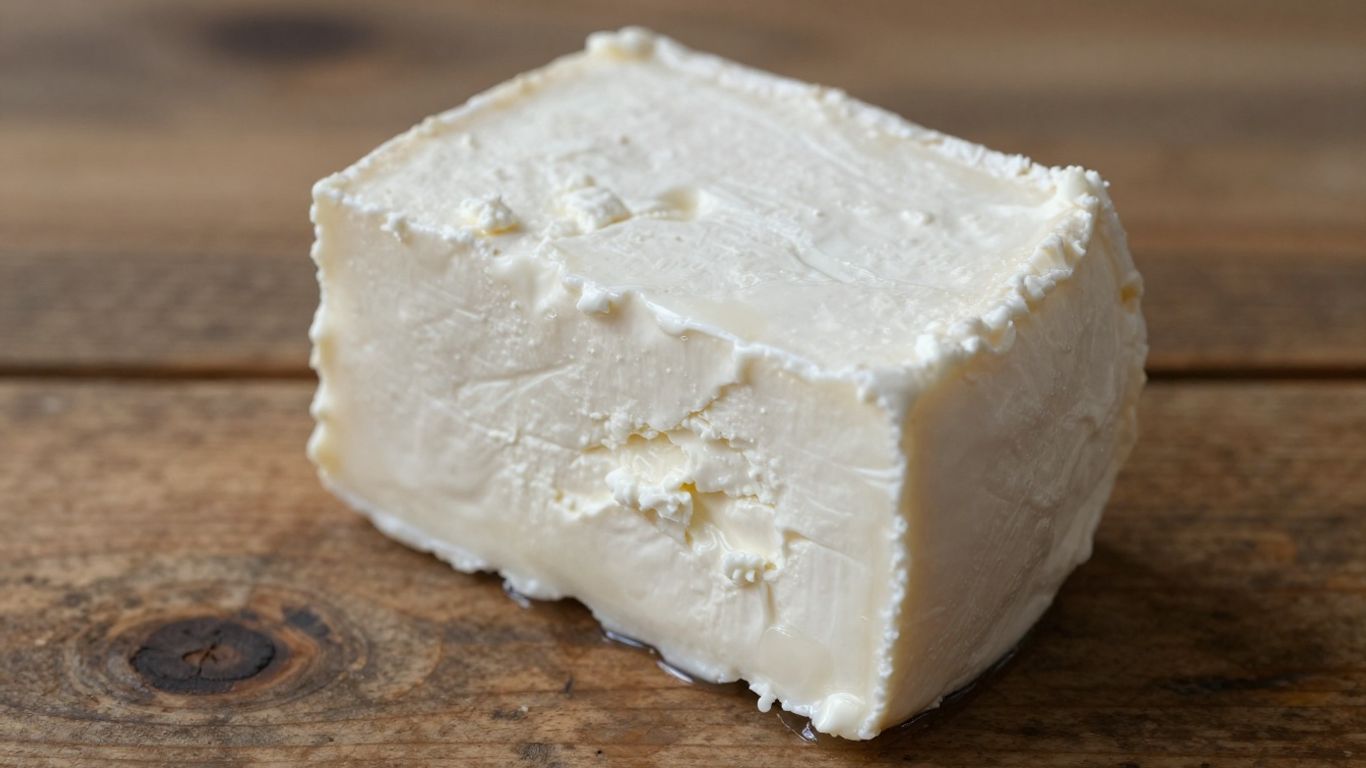 Brânză Feta albă, sfărâmicioasă pe un fundal de lemn.