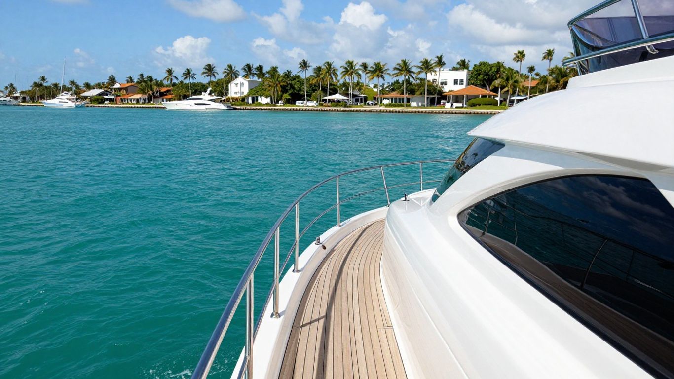Luxury yacht sailing in Fort Lauderdale waters.