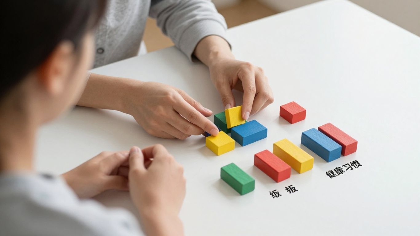 Organized blocks representing time on a schedule.