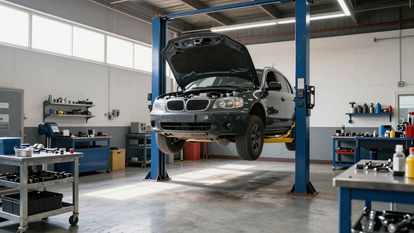 A clean workshop prepared for major mechanical work