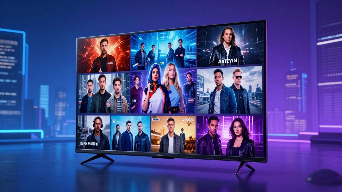 Digital stream from TV showing entertainment channels.