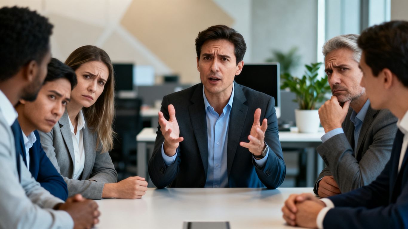 Global experts discussing AI's economic impact with concern.