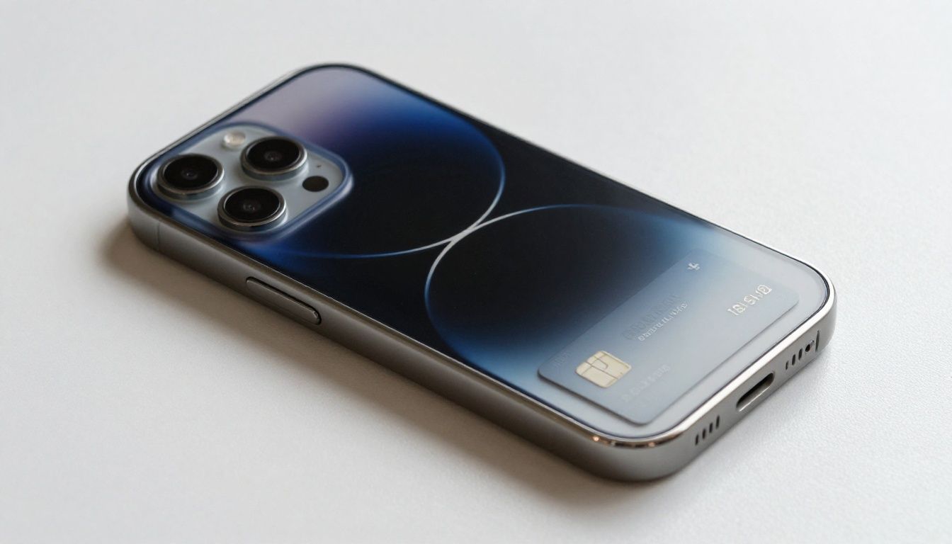 A person sliding their credit card into the wallet slot of an iPhone 16 Pro Max case before heading out