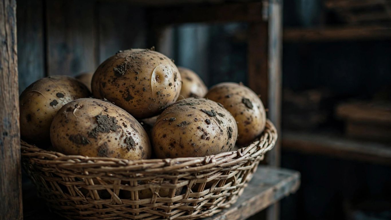 Aardappelen in een geventileerde voorraadmand