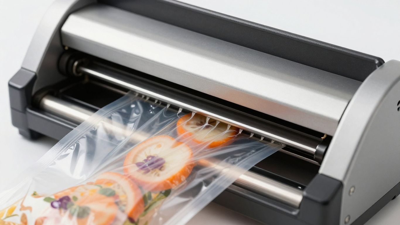 เครื่องซีลสุญญากาศกำลังทำงาน