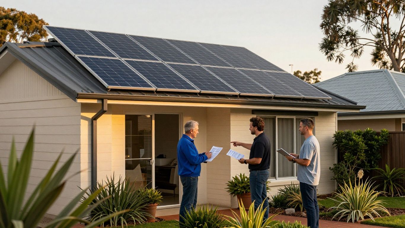 Australian homeowner comparing solar quotes and equipment specifications