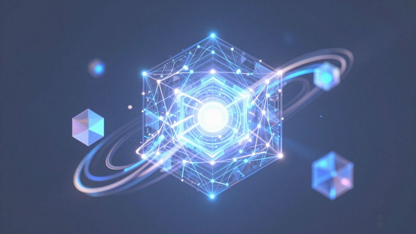 Futuristic AI chatbot interface with glowing digital connections.