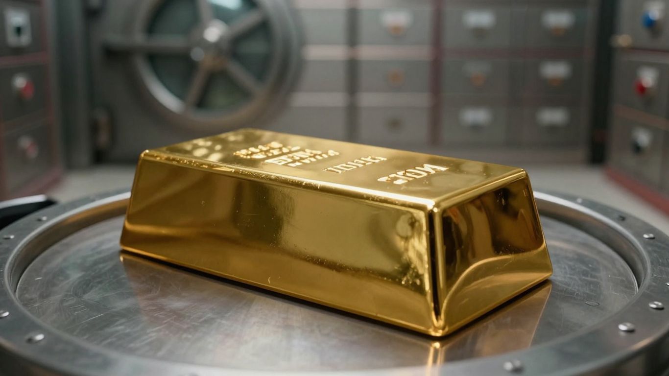 金条存放在金库中，这是银行存储的另一种选择。
